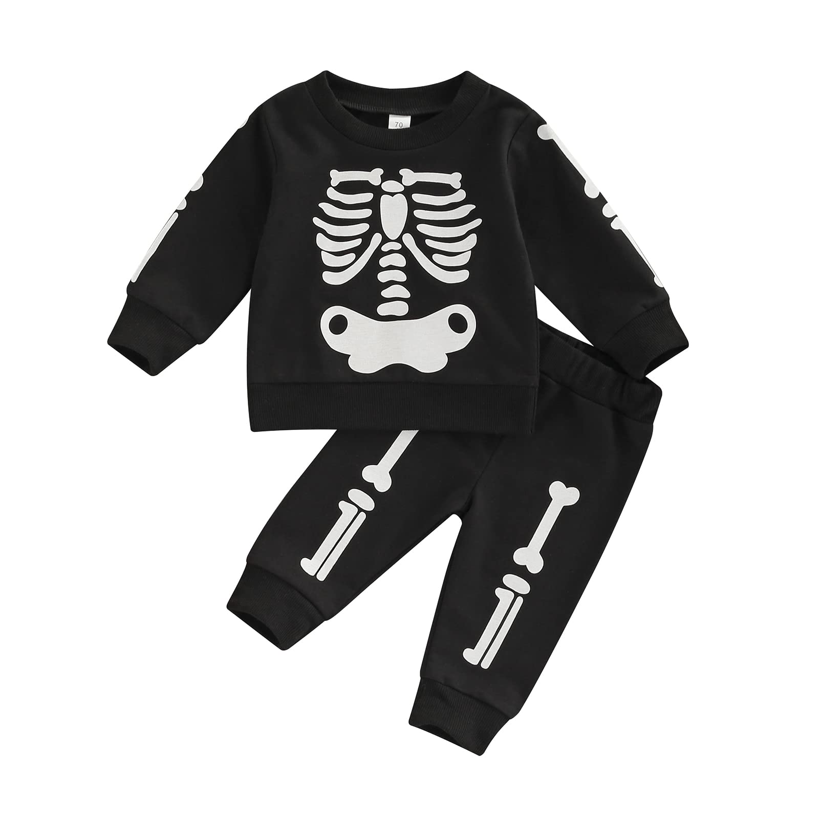Baby Boy & Girl Halloween Outfit - Pumpkin Print Long Sleeve Sweatshirt & Casual Pants Set for Newborn Toddlers - Cozy Fall Winter Clothes for Trick-or-Treating & Seasonal Photoshoots