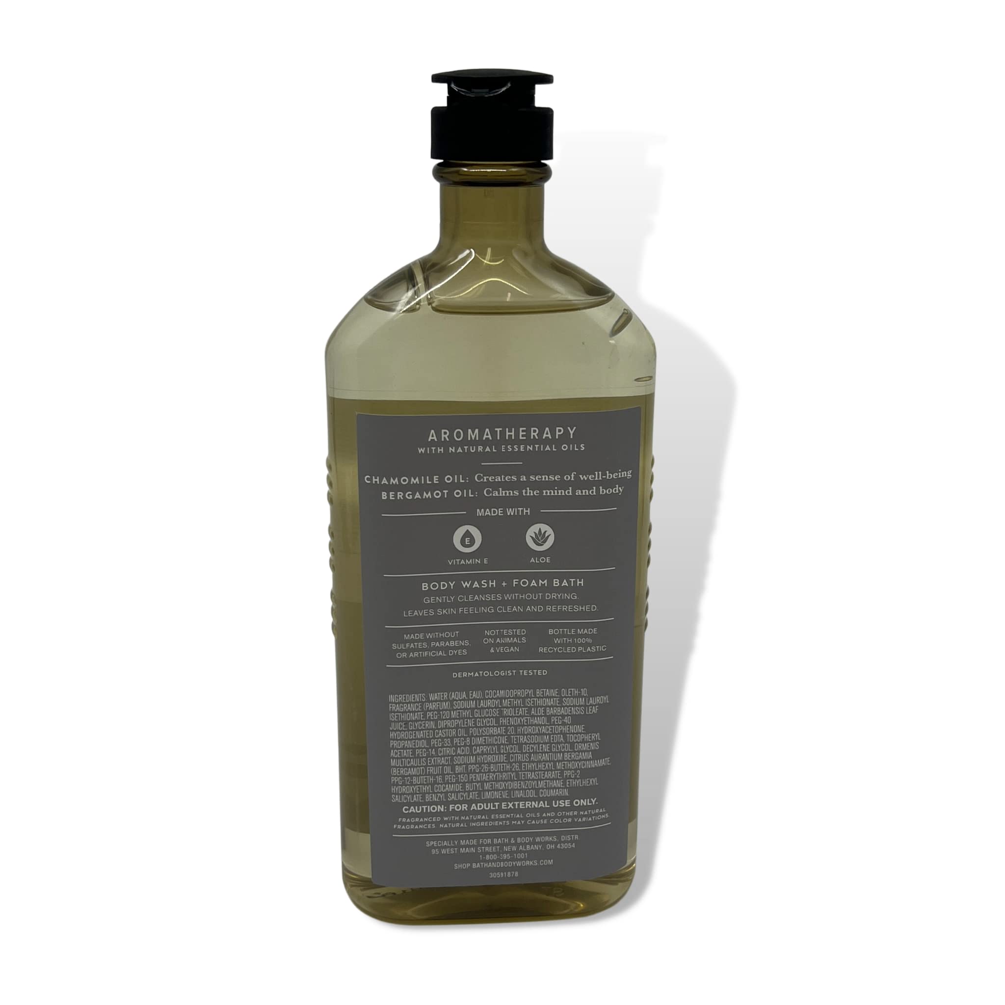 Bath & Body Works Aromatherapy Sleep Black Chamomile Body Wash & Foam Bath - 10oz (Pack of 2) | Relaxing Lavender & Chamomile Scent for Stress Relief & Better Sleep | Perfect for Nighttime Baths & Shower Relaxation