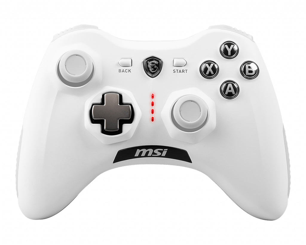 MSI Force GC30 V2 Wireless Gaming Controller for PC & PS4 - White Ergonomic Design with Dual Vibration - Perfect for FPS, Racing & Action Games