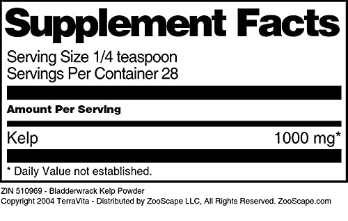 Organic Bladderwrack Kelp Powder - 1 oz (ZIN: 510969) | Seaweed Supplement for Thyroid Support, Detox & Skin Health | Perfect for Smoothies, Teas & Natural Remedies