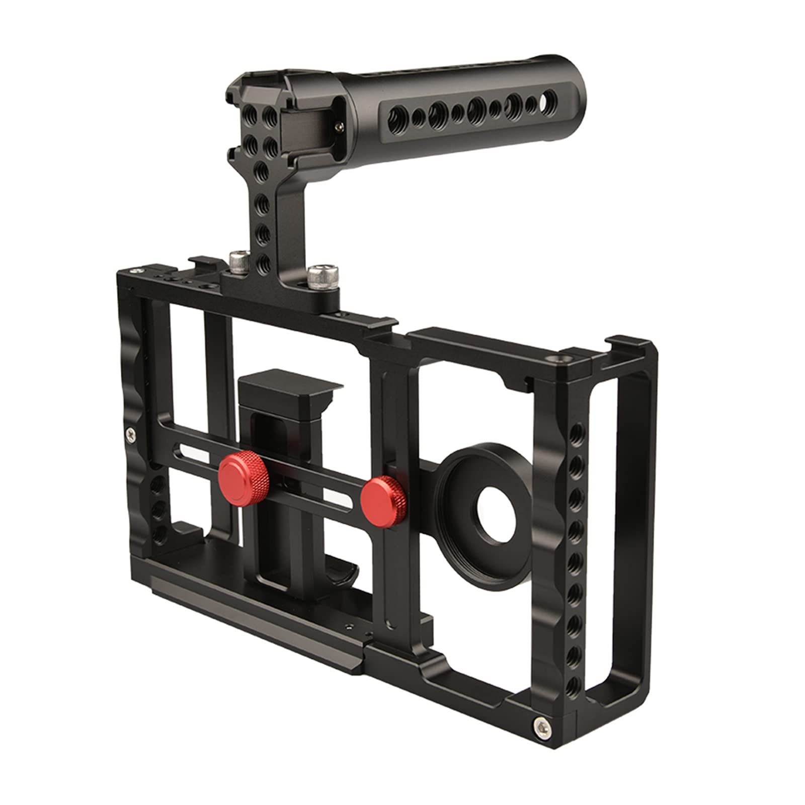 Ruiqas Aluminum Alloy Smartphone Stabilizer - Handheld Video Cage for iPhone & Android - One/Two Hand Operation - Perfect for Vlogging, YouTube & TikTok Content Creation