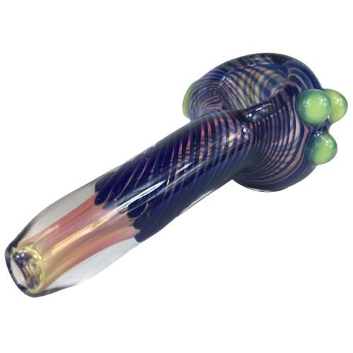Blue Chameleon Glass Spoon Pipe - Handmade Smoking Pipe for Herbs & Tobacco | Perfect for Travel, Camping & Home Use