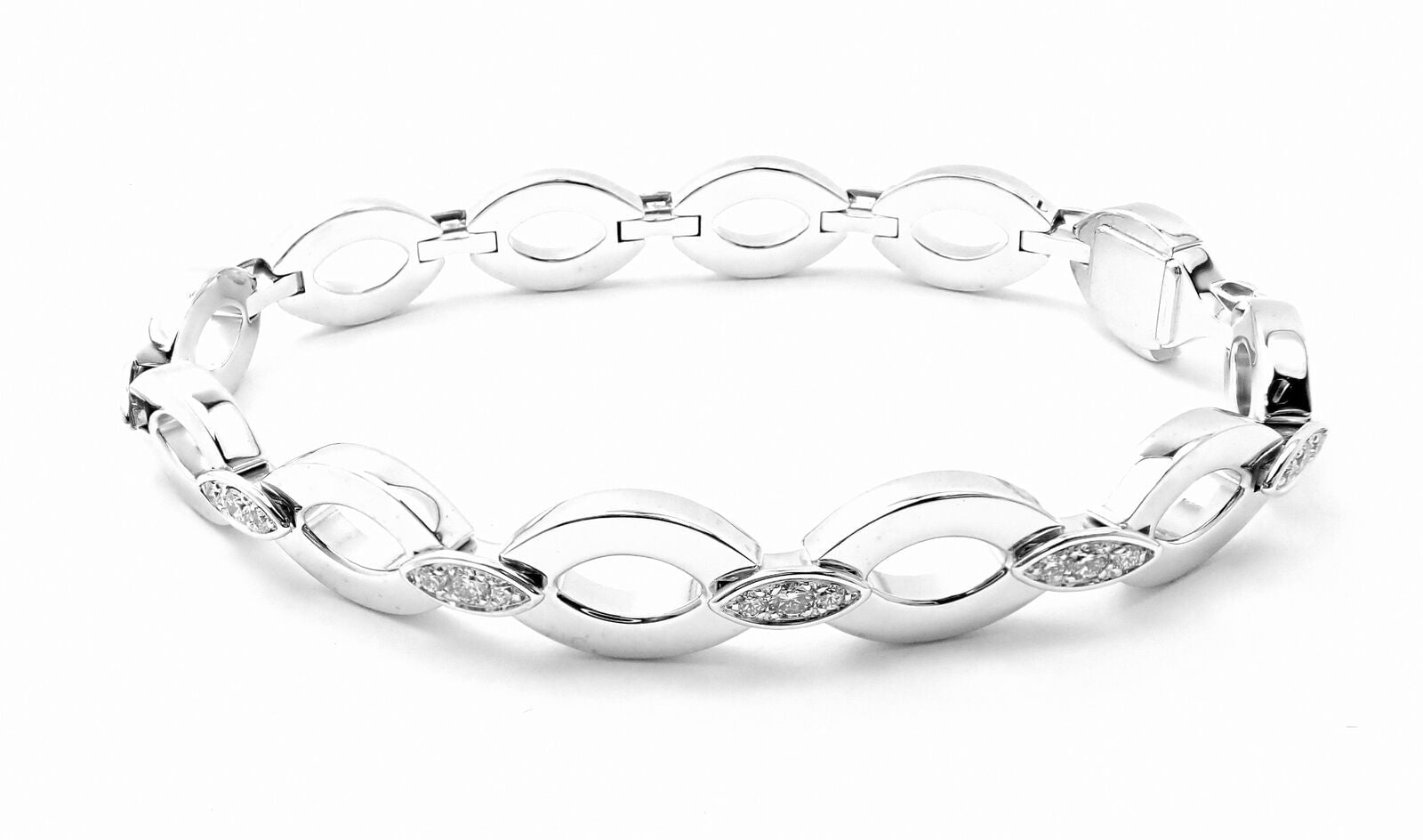 Authentic Cartier 18K White Gold Diamond Diadea Link Bracelet with Certificate - Luxury Jewelry Gift for Women, Anniversary & Special Occasions