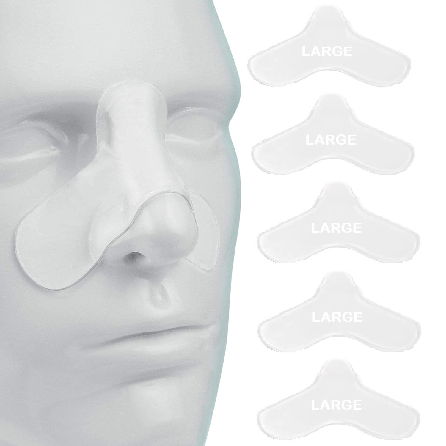 CPAP Nose Gel Pad Protector for Mask - Large Pack of 5 - Soft Nasal Cushion for CPAP Therapy - Reduces Irritation & Soreness - Sleep Comfort Pad for Better Breathing - Ideal for Sleep Apnea & Snoring Relief