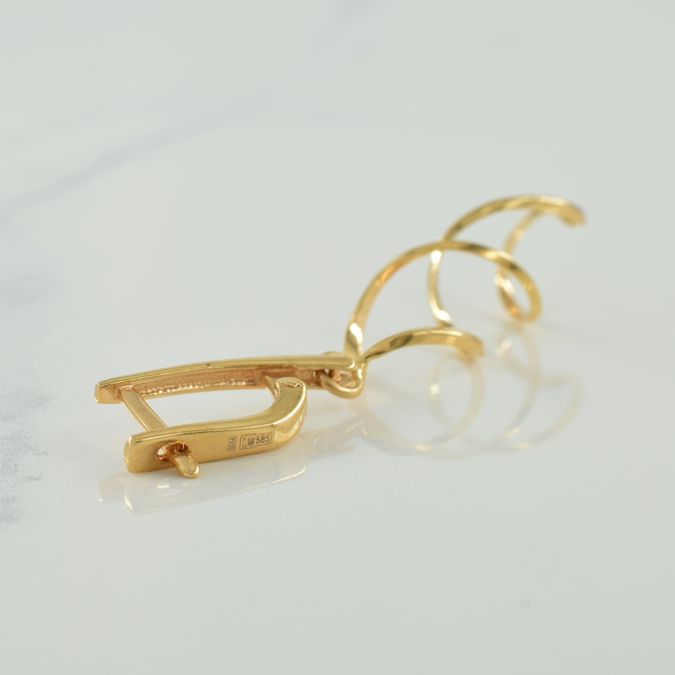 14K Yellow Gold Spiral Earrings for Women - Elegant Dangle Hoop Earrings for Everyday Wear | Perfect Gift for Birthday, Anniversary & Special Occasions