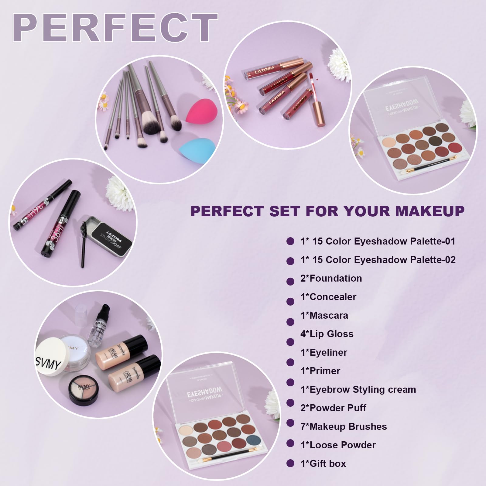 **Professional Makeup Kit for Women & Teens - Complete Cosmetic Set with Eyeshadow, Lipstick & Brushes - Perfect Gift for Girls Ages 10-12, Ideal for Parties, School Events & Daily Beauty Routine**