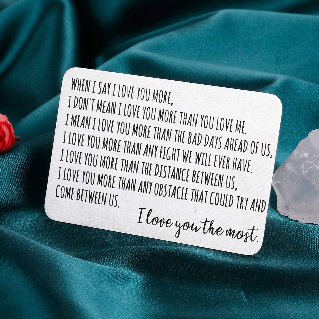 Valentine's Day Gifts for Him & Her - Leather Wallet Insert Card for Boyfriend, Husband, Wife & Couple - Romantic Anniversary, Birthday & Christmas Present for Men & Women - Perfect for National Girlfriend Day & Love Notes (Use for Weddings, Anniversaries & Special Occasions)
