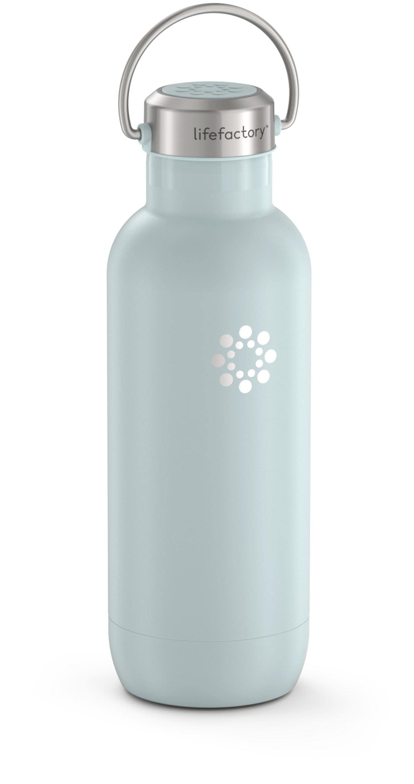 Lifactory 20oz Stainless Steel Vacuum Insulated Water Bottle - Leak Proof, BPA Free, Keeps Drinks Cold for 24 Hours | Perfect for Gym, Hiking, Travel & Outdoor Activities (Mint Green)
