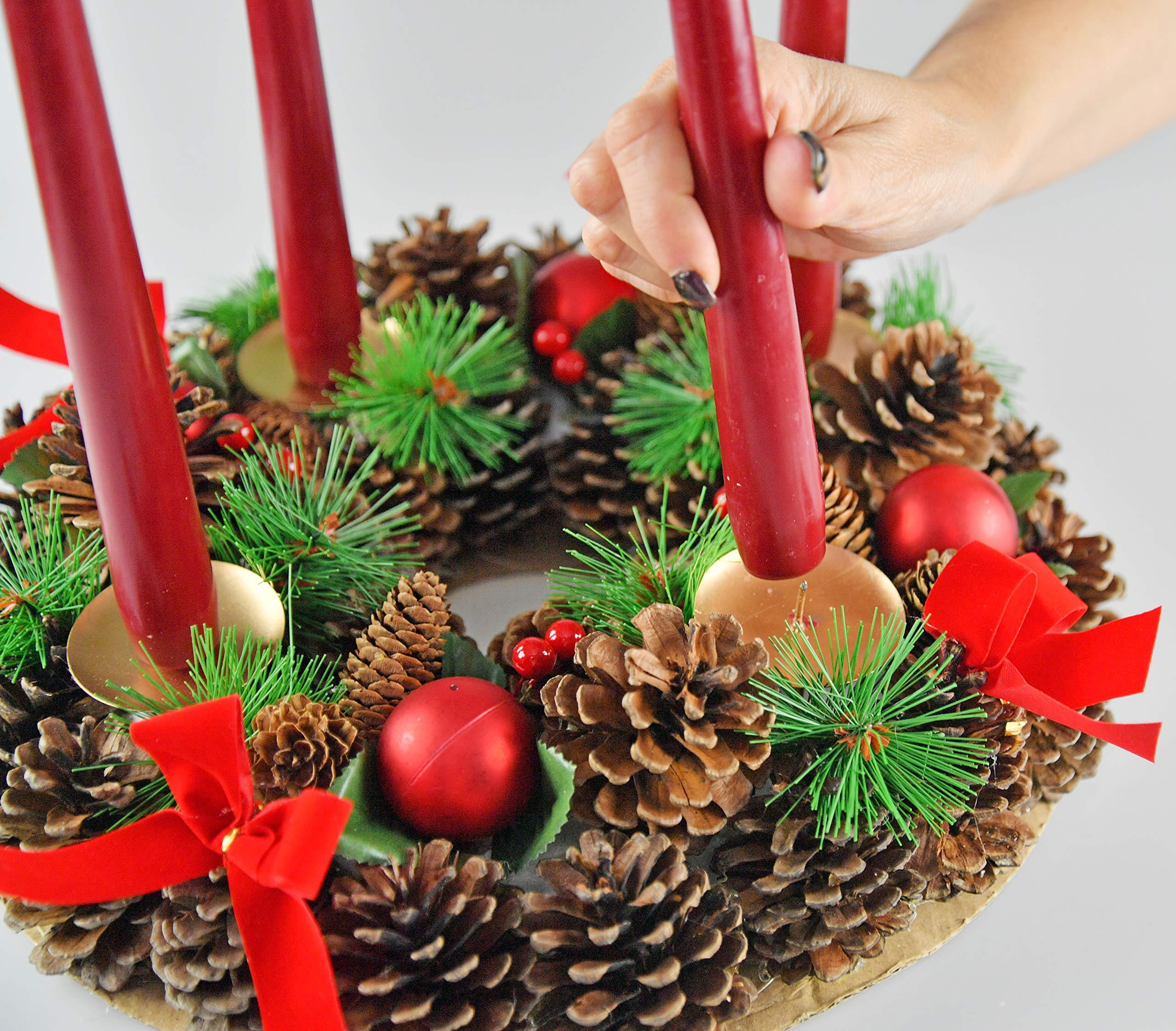 Home-X Christmas Wreath Candle Holder - 13