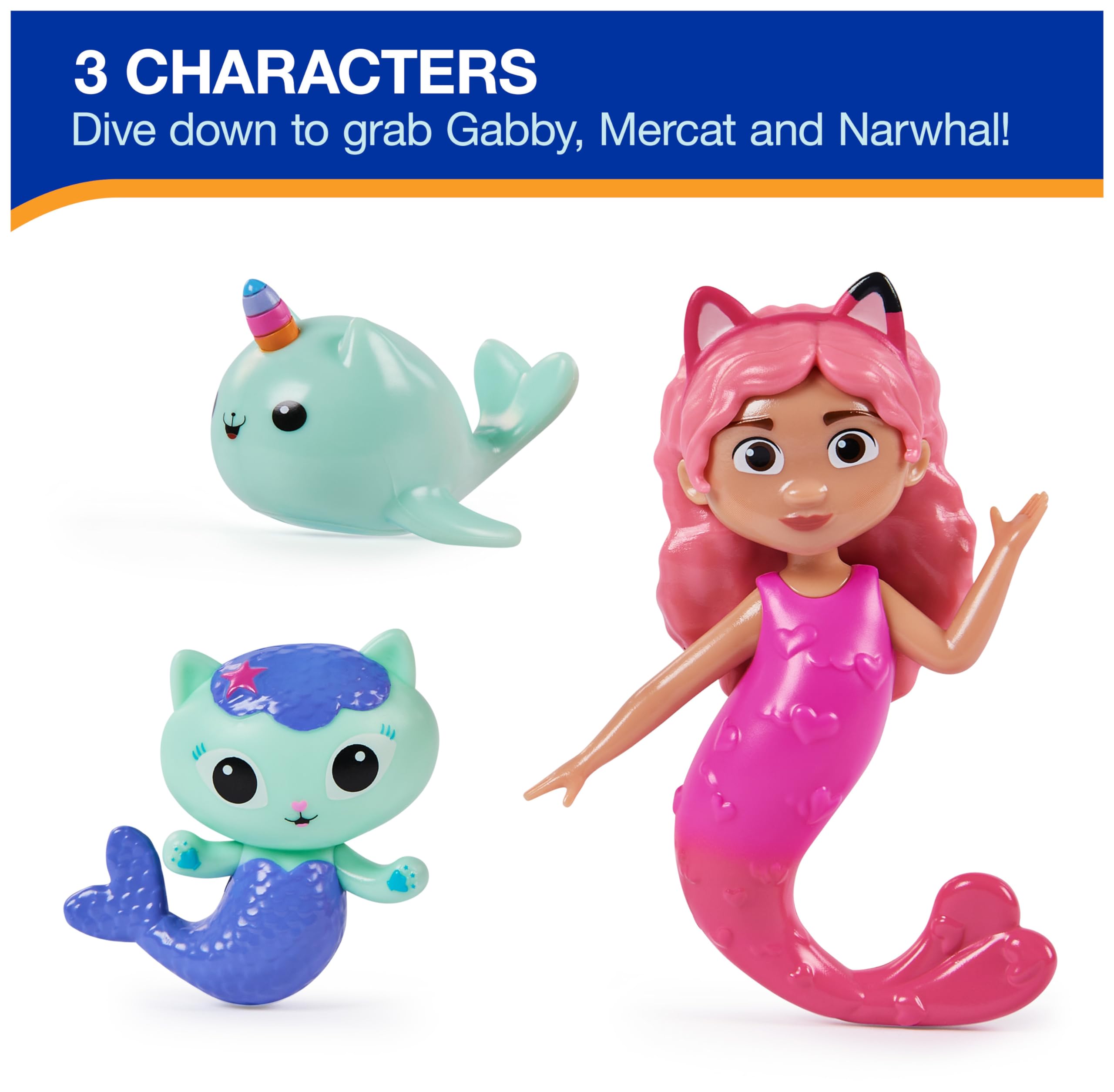 SwimWays Gabby's Dollhouse Dive Characters 3-Pack - Kids Pool Toys & Swimming Accessories for Ages 5+, Fun Water Toys for Pool Parties & Summer Playtime