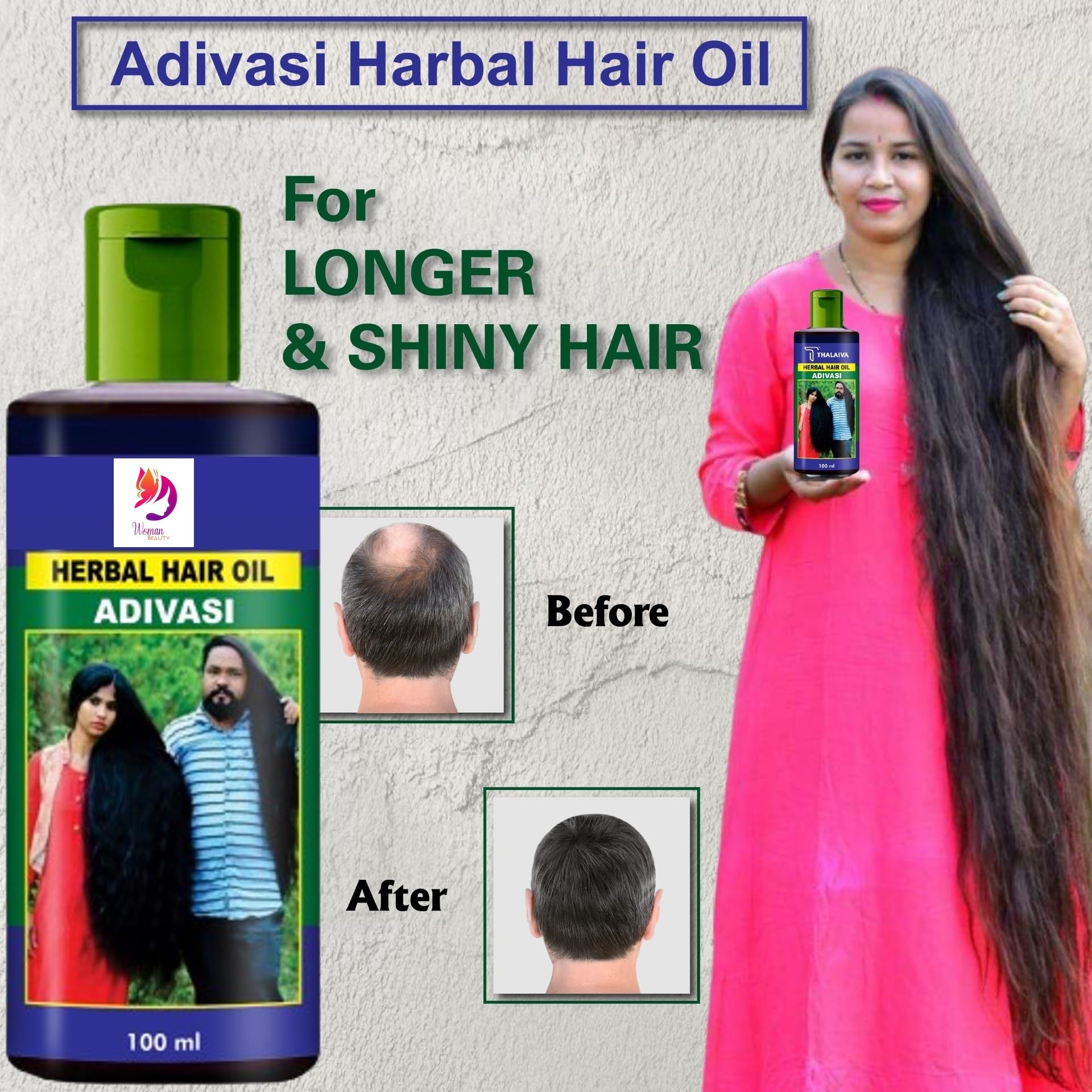 Organic Ayurvedic Herbal Hair Oil for Women - 100ml | Promotes Hair Growth, Reduces Hair Fall & Adds Shine | Perfect for Daily Hair Care & Scalp Massage