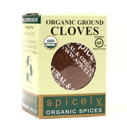 Organic Cloves Powder by Spicely - 0.40 OZ Eco-Friendly Packaging | Premium Ground Cloves for Baking, Cooking & Tea | USDA Certified Organic Spice for Desserts, Mulled Wine & Holiday Recipes