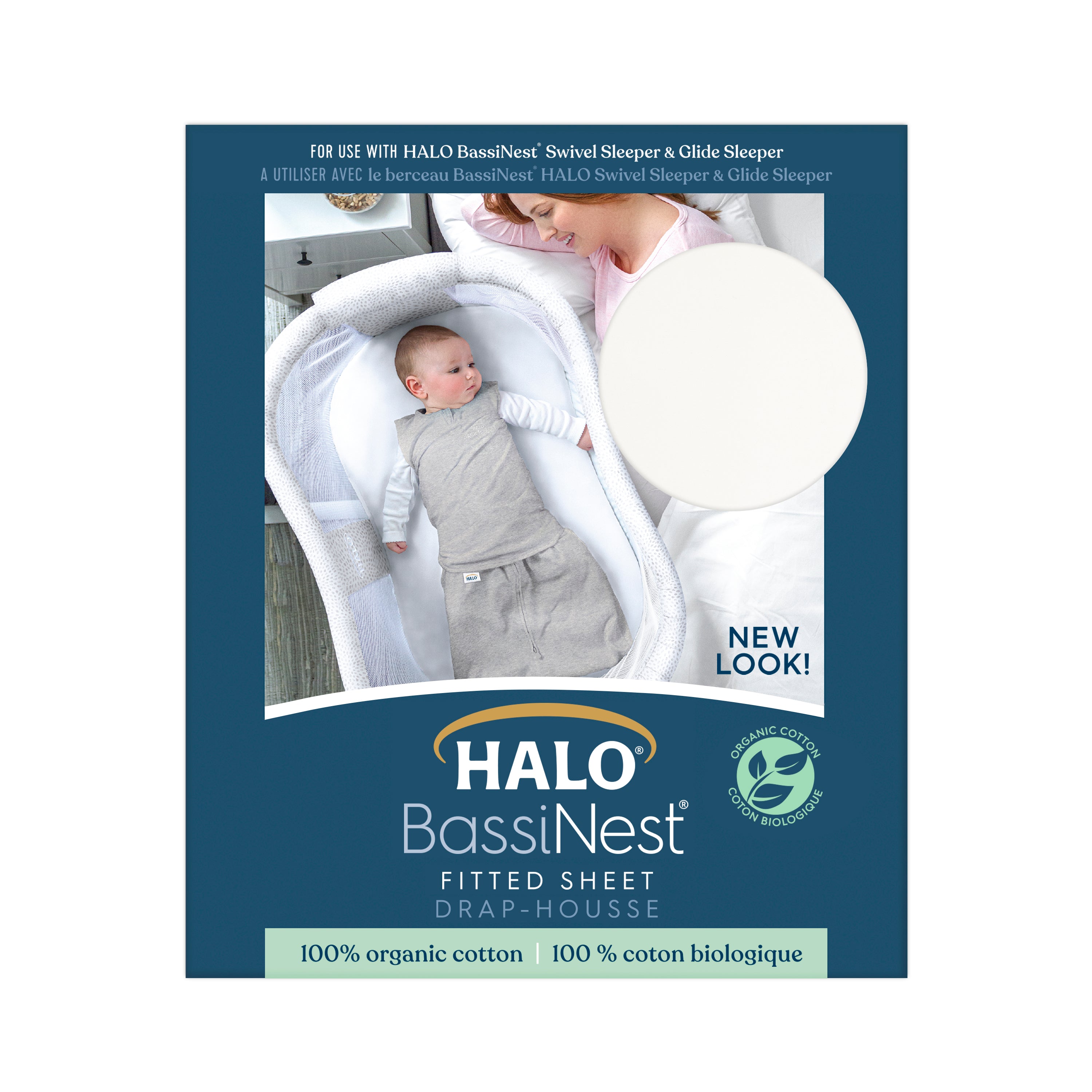 Halo BassiNest 100% Cotton Fitted Crib Sheet - Soft & Breathable Baby Bassinet Sheet for Newborns - Perfect for Nursery, Daycare & Travel Use