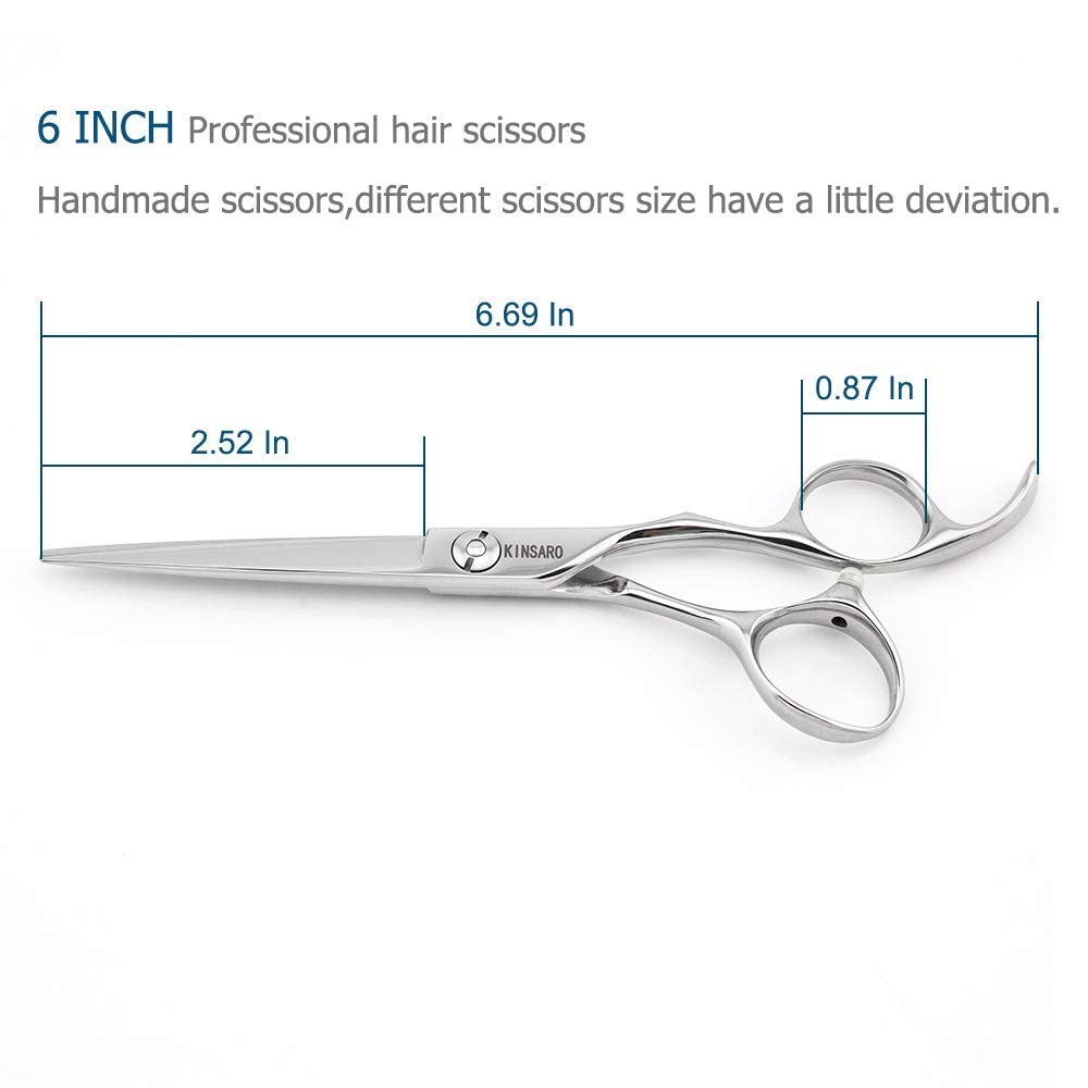 Kinsaro Professional 6 Inch Hair Cutting Scissors & 5.5 Inch Thinning Shears Set - Barber Grade Stainless Steel Hairdressing Scissors for Salon, Home Haircuts, Styling, and Trimming