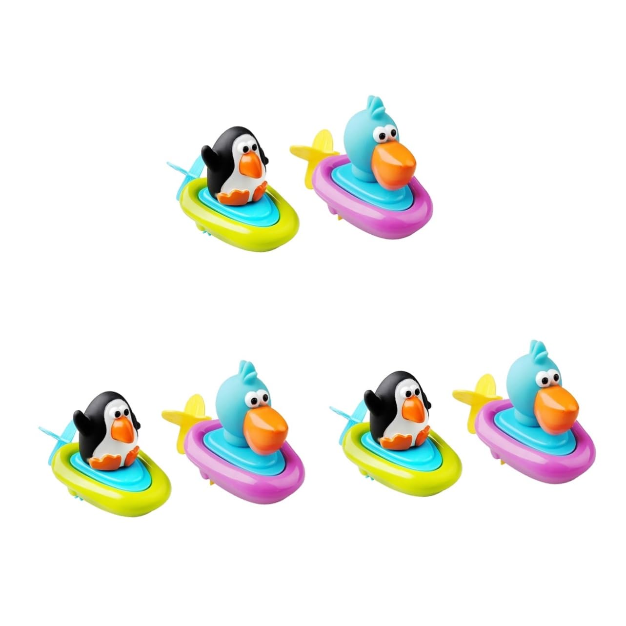 HEMOTON 6-Pack Wind-Up Bath Toys for Kids - Fun Floating Rubber Duck & Animal Bath Time Play Set - Perfect for Toddler Bathtime, Pool Parties & Sensory Water Play