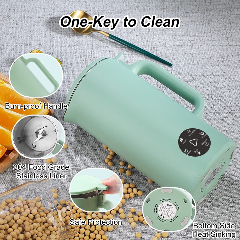 Mini Soybean Milk Maker - Portable 6-in-1 Soy Milk Machine with Juicer, Auto Cleaning & 110V for Home Use | Perfect for Breakfast, Healthy Snacks & Family Nutrition (White)