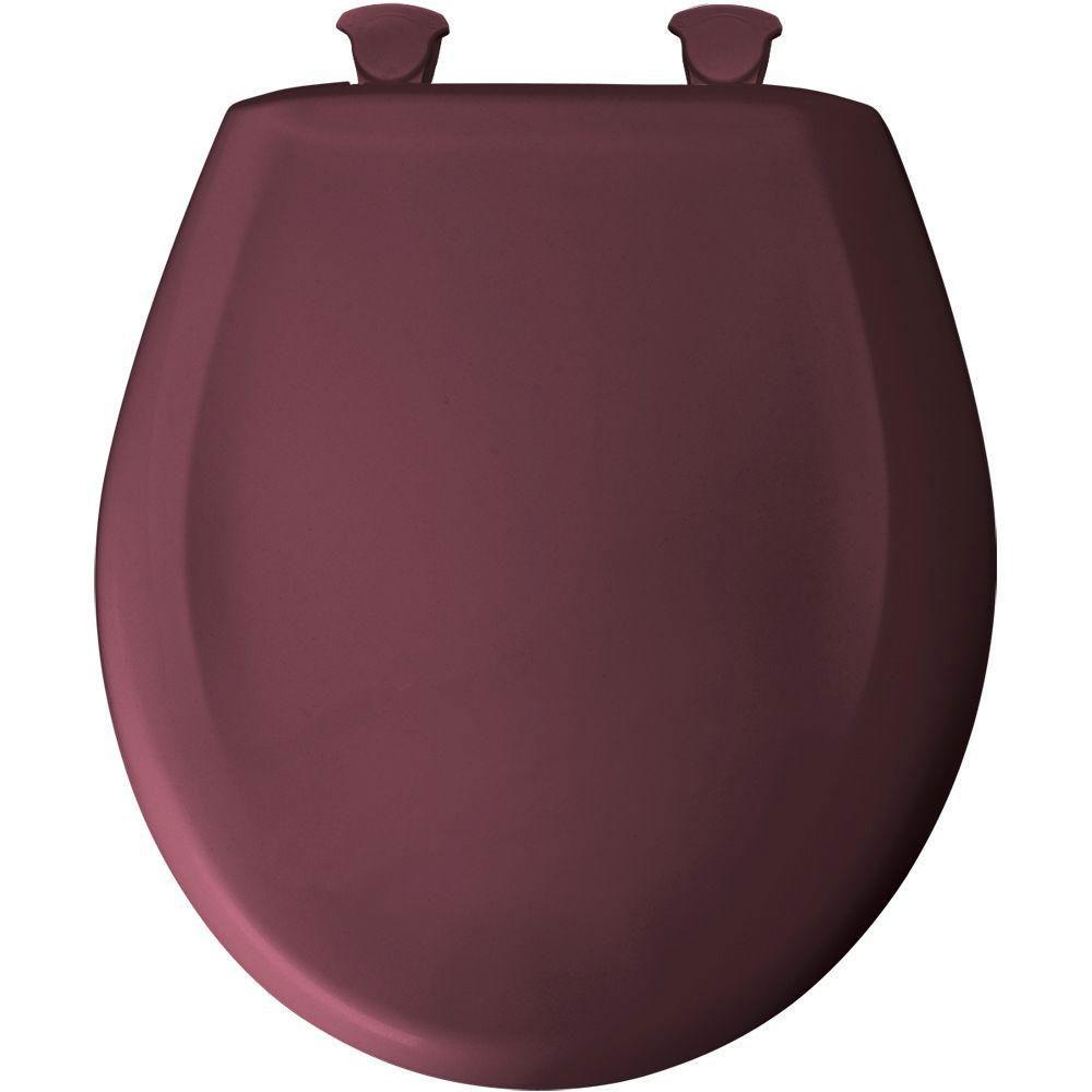Bemis Round Closed Front Toilet Seat in Loganberry - Durable Plastic Toilet Seat with Easy Installation for Bathroom, Home & Commercial Use - Model 529726