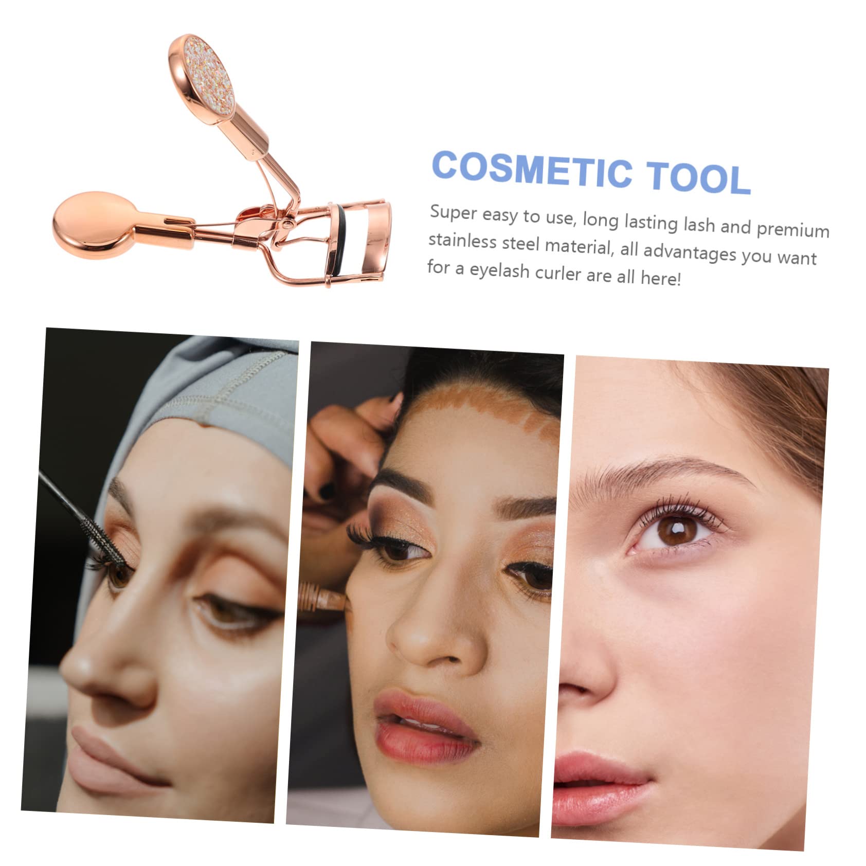 FOMIYES Gold Portable Eyelash Curler - Unique Design Compact Lash Curling Tool for Natural & Dramatic Lashes | Perfect for Daily Makeup, Party Looks & Travel Beauty Essentials