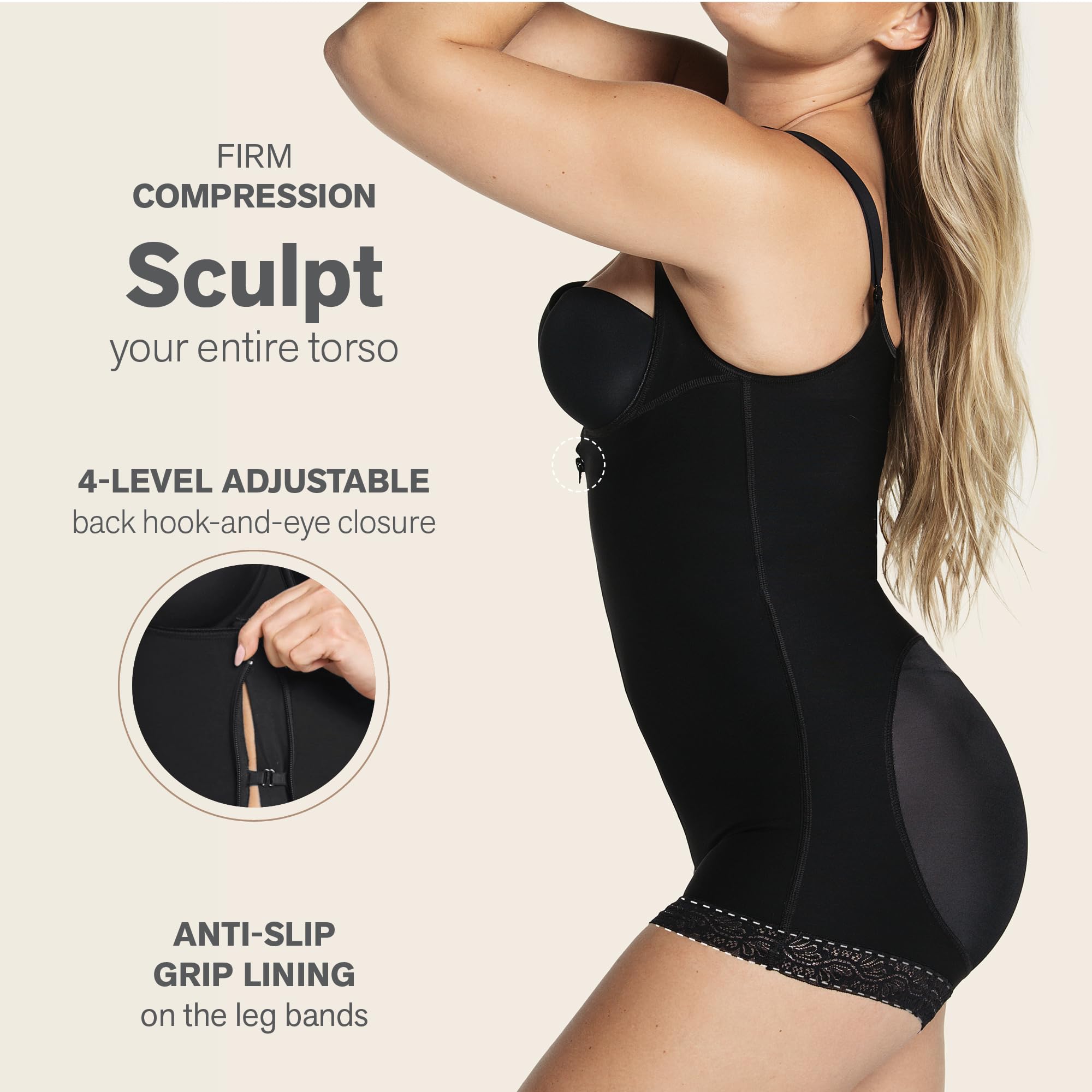 Leonisa Women's Shapewear Bodysuit - High Waist Tummy Control Body Shaper for Slimming & Smoothing - Perfect for Dresses, Workouts & Everyday Wear