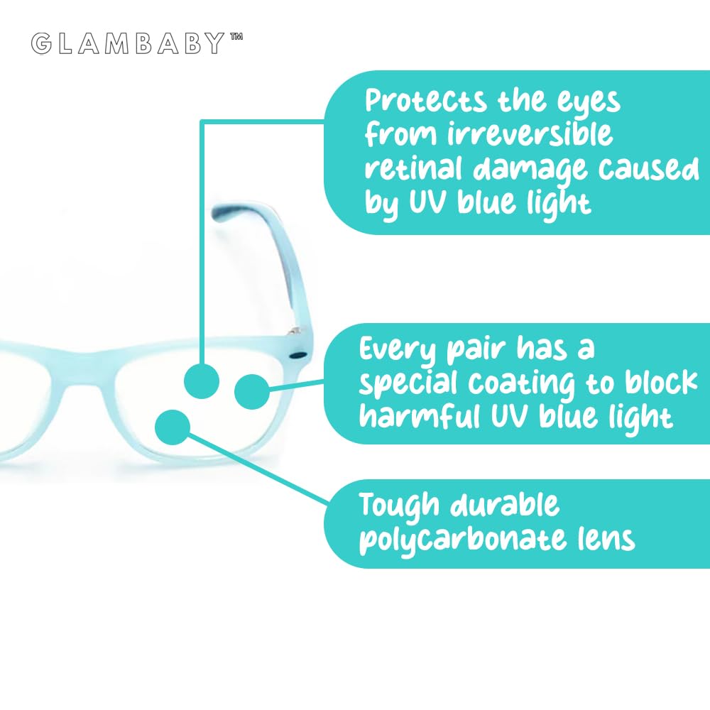 GlamBaby Hayes Blue Light Blocking Glasses for Kids – Comfortable, Lightweight & Durable UV Protection Eyewear for Screen Time, Gaming & Online Learning