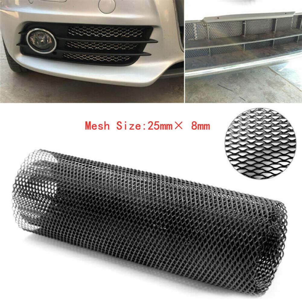 40 x 13 Inch Universal Black Aluminum Alloy Car Grill Mesh - 8x25mm Rhombic Hole Pattern for Automotive Grille Insert & Bumper Protection - Durable Seagull Design for Trucks, SUVs & Custom Vehicles (Perfect for Off-Roading & Car Modifications)