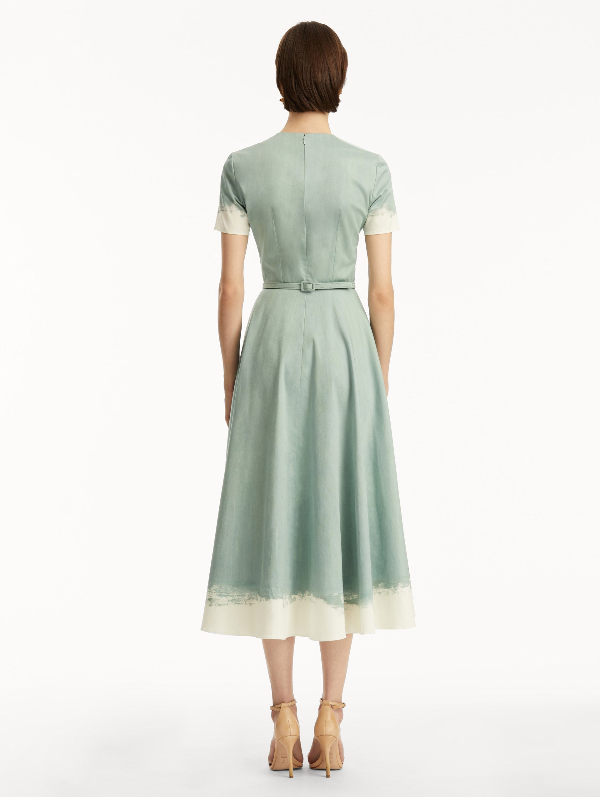 Butterfly Belt Cotton Poplin Dress for Women - Elegant Summer Floral Dress with Adjustable Waist - Perfect for Weddings, Parties & Casual Outings