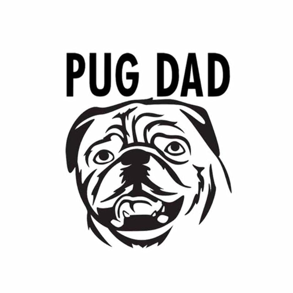 3 Pcs Waterproof Pug Dad Dog Car Stickers - 12CM x 14.2CM Bubble-Free Self-Adhesive Decals for Cars, Motorcycles, Laptops | Perfect for Pet Lovers, Vehicle Customization & Personalizing Your Devices