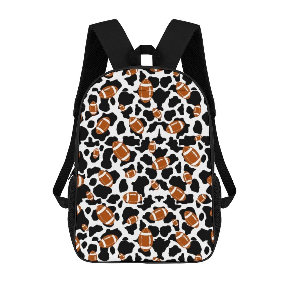 IOEDTHBJ 17 Inch American Football Pattern Backpack - 3D Printed Laptop Bag for School & Travel - Durable Computer Backpack for Men & Women - Perfect for Work, College & Sports