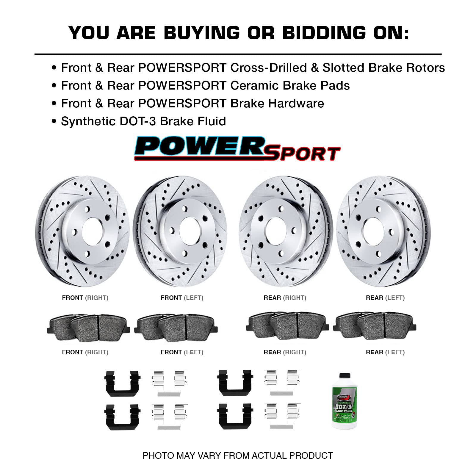 High-Performance Front & Rear Brake Pads and Rotors Kit for 2010-2014 Hyundai Genesis | Ceramic Brake Pads & Drilled Rotors | Enhanced Stopping Power for Sport Driving & Daily Commutes