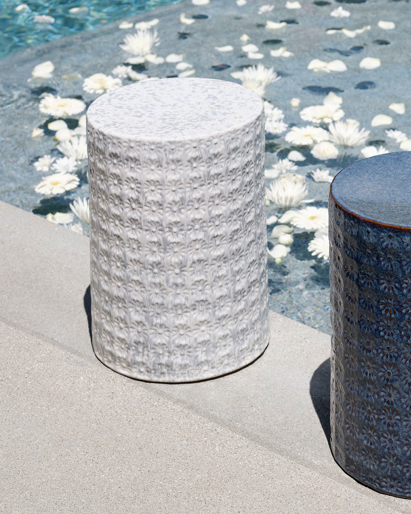Wildflower Side Table in Cream - Elegant Accent Table for Living Room, Bedroom & Office Decor