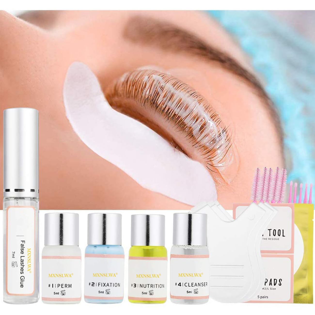 Professional Ecofan Lash Lift Kit - Semi-Permanent Eyelash Perming & Curling Set with Eye Shields, Pads & Accessories | Salon-Quality DIY Lash Lift for Natural Volume & Curl | Perfect for Home Use, Bridal Makeup & Special Occasions