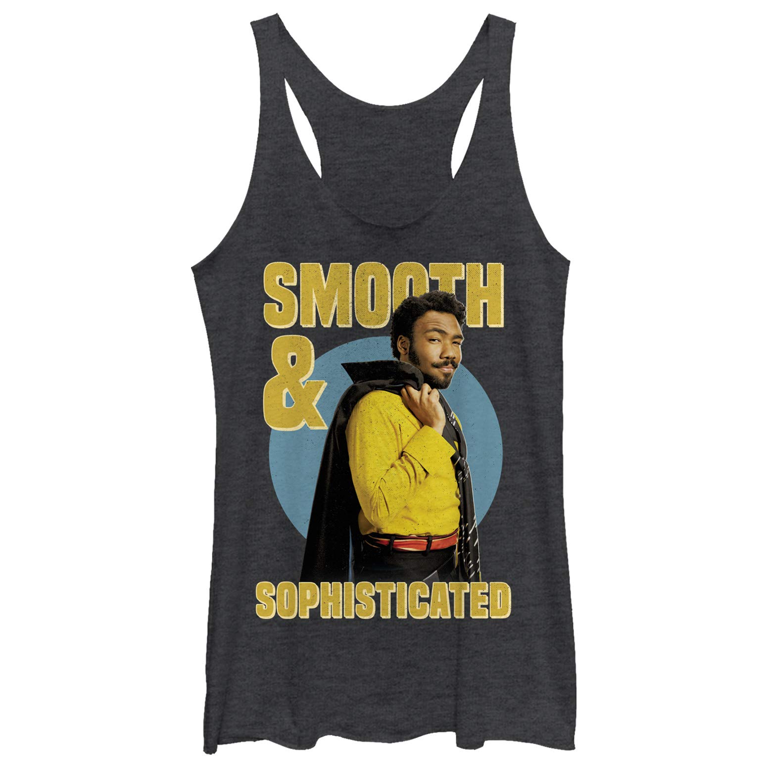 STAR WARS Women's Han Solo & Lando Tri-Blend Racerback Tank Top - Soft Layering Tee for Cosplay, Casual Wear & Star Wars Fan Gifts