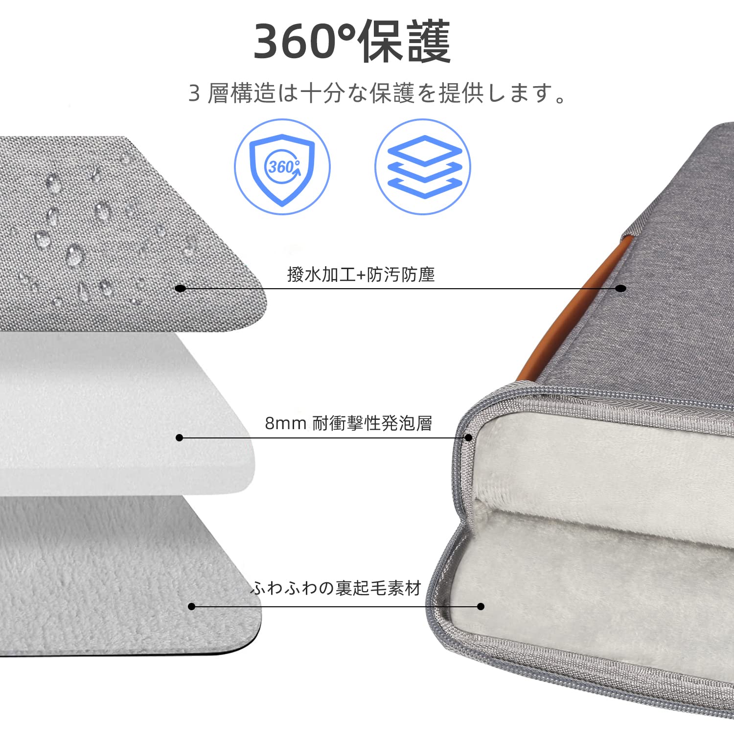 TOWOOZ 13 Inch MacBook Air & Pro Laptop Sleeve Bag - Shockproof Waterproof Carrying Case with Handle & Accessory Pocket | 360° Protection for MacBook Air 13