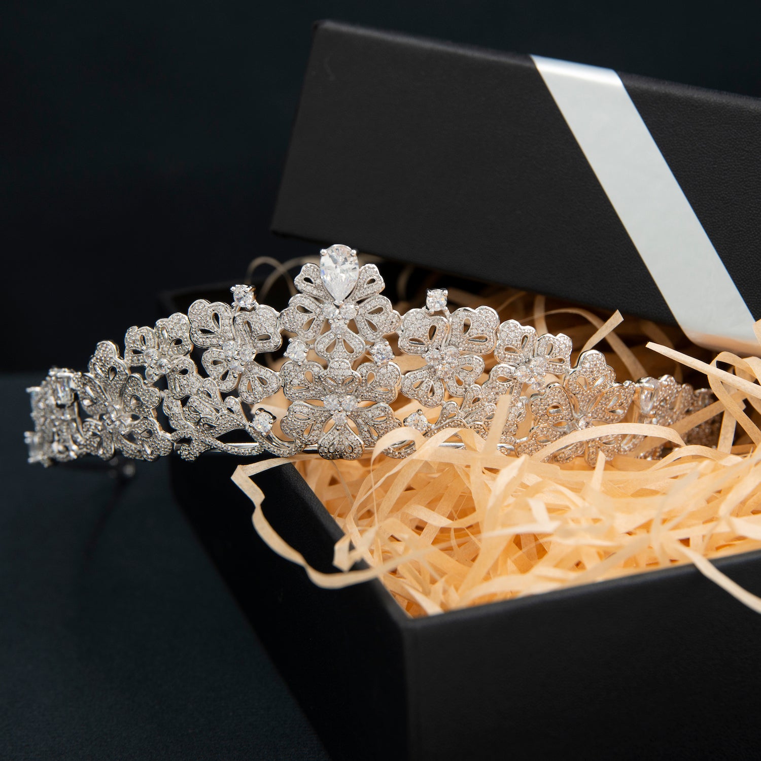 Royal Tiara for Wedding - Cubic Zirconia Crystal Hair Accessories CH10383 | Bridal Crown, Prom Queen Headpiece, Pageant Jewelry for Special Occasions
