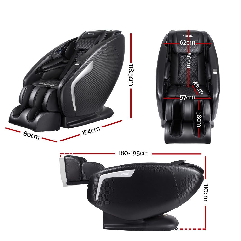 Livemor 3D Massage Chair with Electric Recliner - Full Body Shiatsu Massager for Home & Office Relaxation - Perfect for Stress Relief, Back Pain, and Muscle Recovery