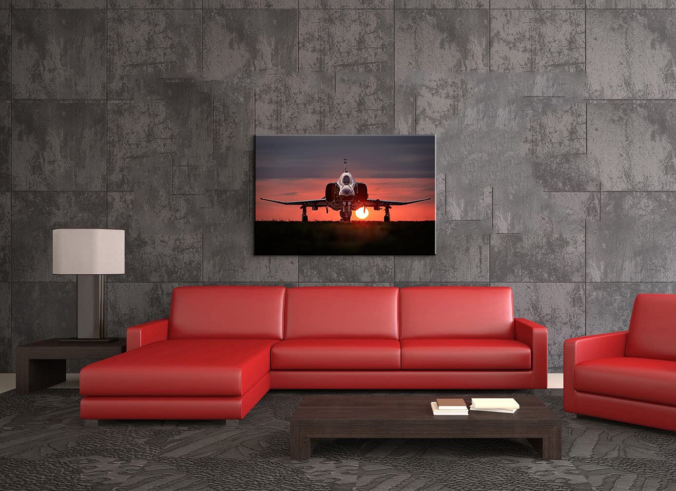 F-4 Phantom Fighter Jet Canvas Wall Art - Aviation Military Decor Poster (24''Hx36'') - Perfect for Living Room, Man Cave & Office Decor