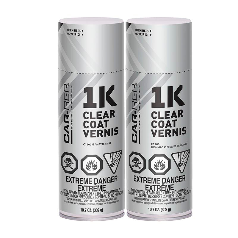 1K Acrylic Clear Coat Aerosol for Car Repair - 400ml Spray Paint - Perfect for Automotive Touch-Ups & DIY Projects