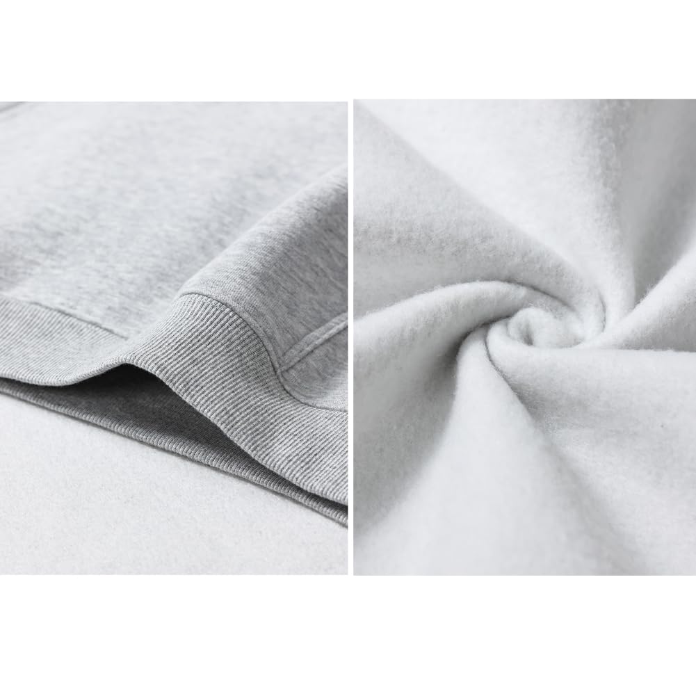VFIVE UNFOUR 350gsm Thick Cotton Lined Hoodies for Men & Women - Winter Oversized Blank Pullover Sweatshirt - Warm Fleece Lined Hooded Sweatshirt for Cold Weather, Gym, Outdoor Activities
