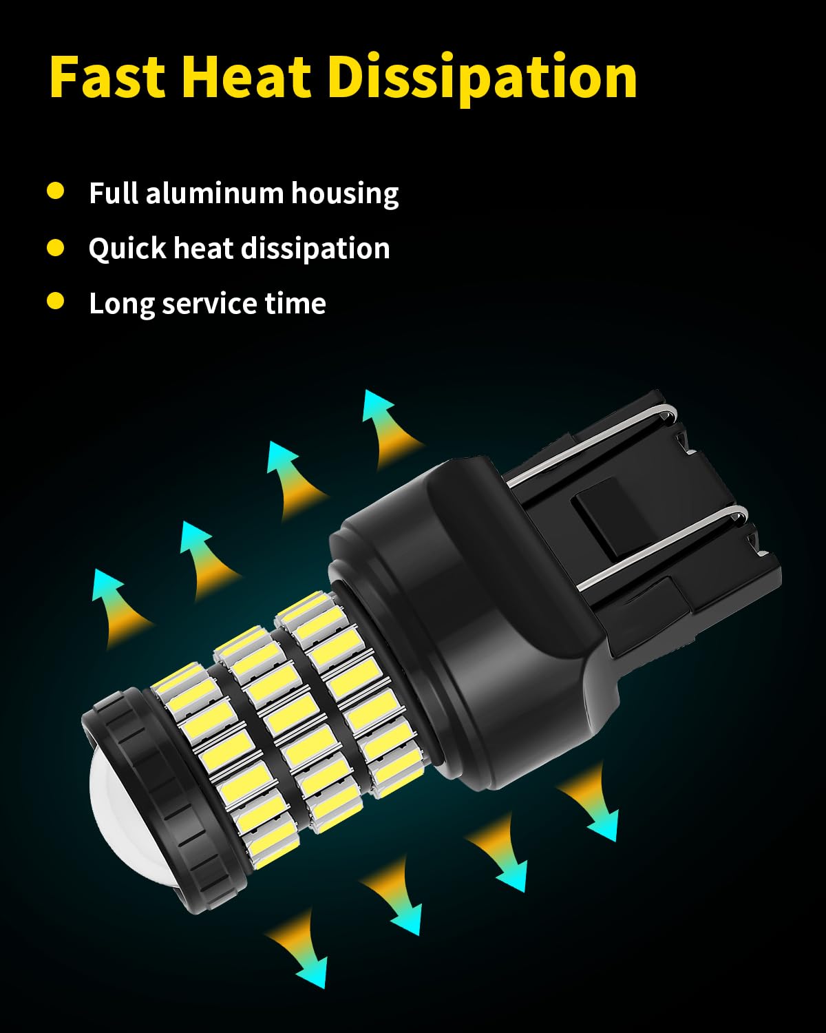 Xenon White T20 7443 7444 7440 LED Bulbs - Super Bright Backup Reverse Lights - Compatible with 2014-2021 Toyota Tundra - Pack of 2 - Perfect for Night Driving & Enhanced Rear Visibility