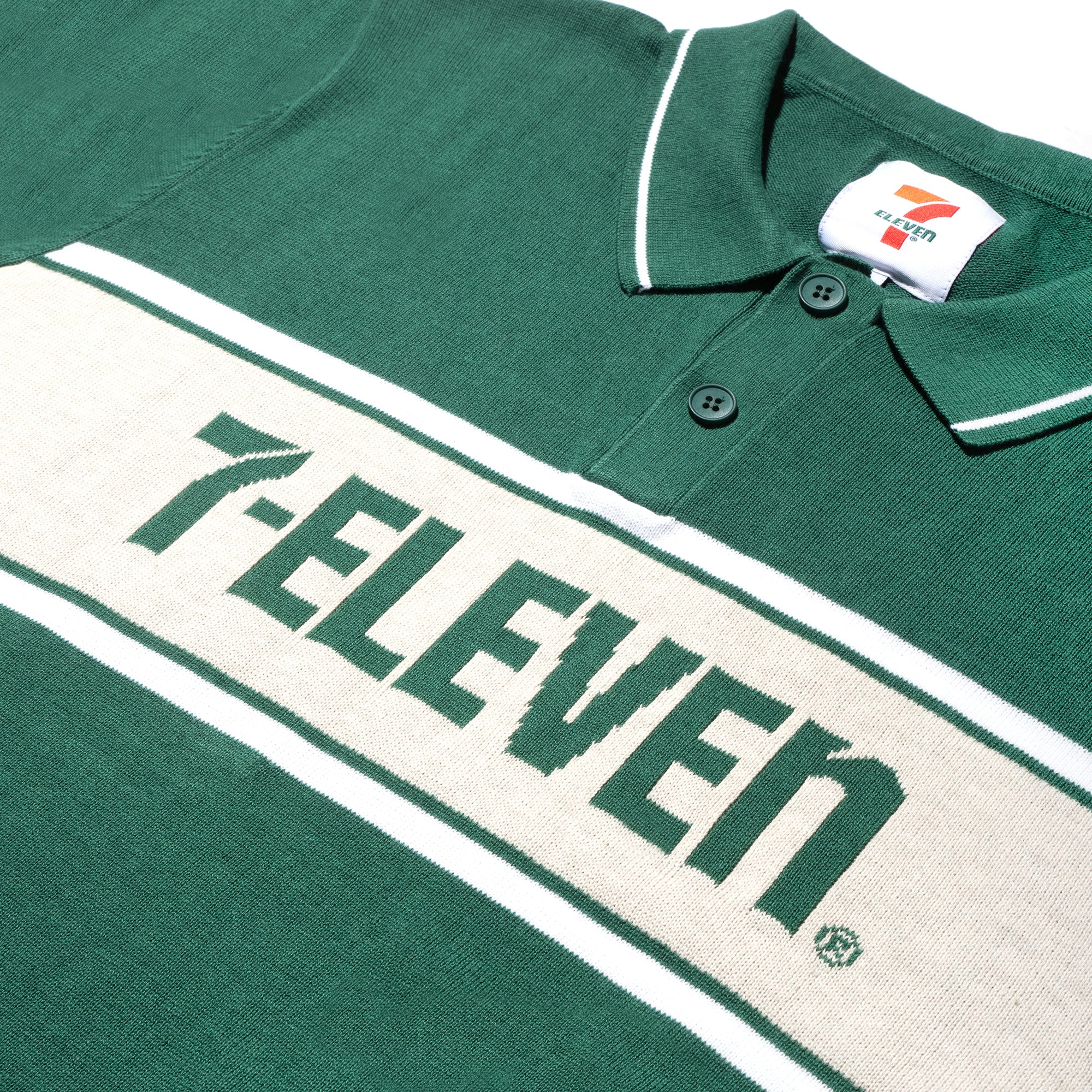 7 Eleven® Men's Knitted Short Sleeve Polo Shirt - Comfortable Casual Wear for Work & Outdoor Activities
