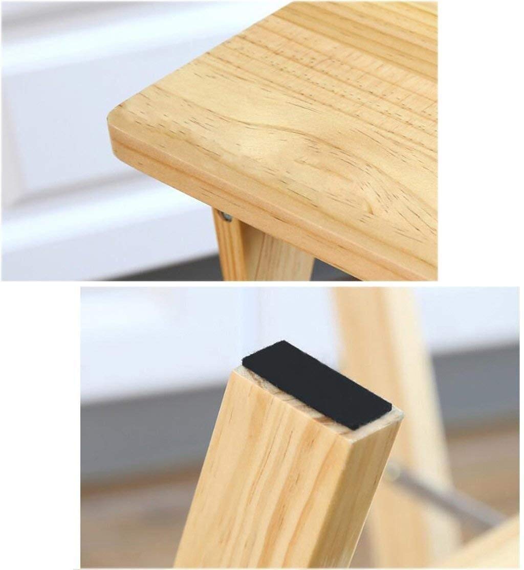NEVKA Solid Wood Folding Step Stool Ladder - 3 Step Multifunctional Wooden Chair for Office, Kitchen, Bathroom & Home Use (Size: Large)