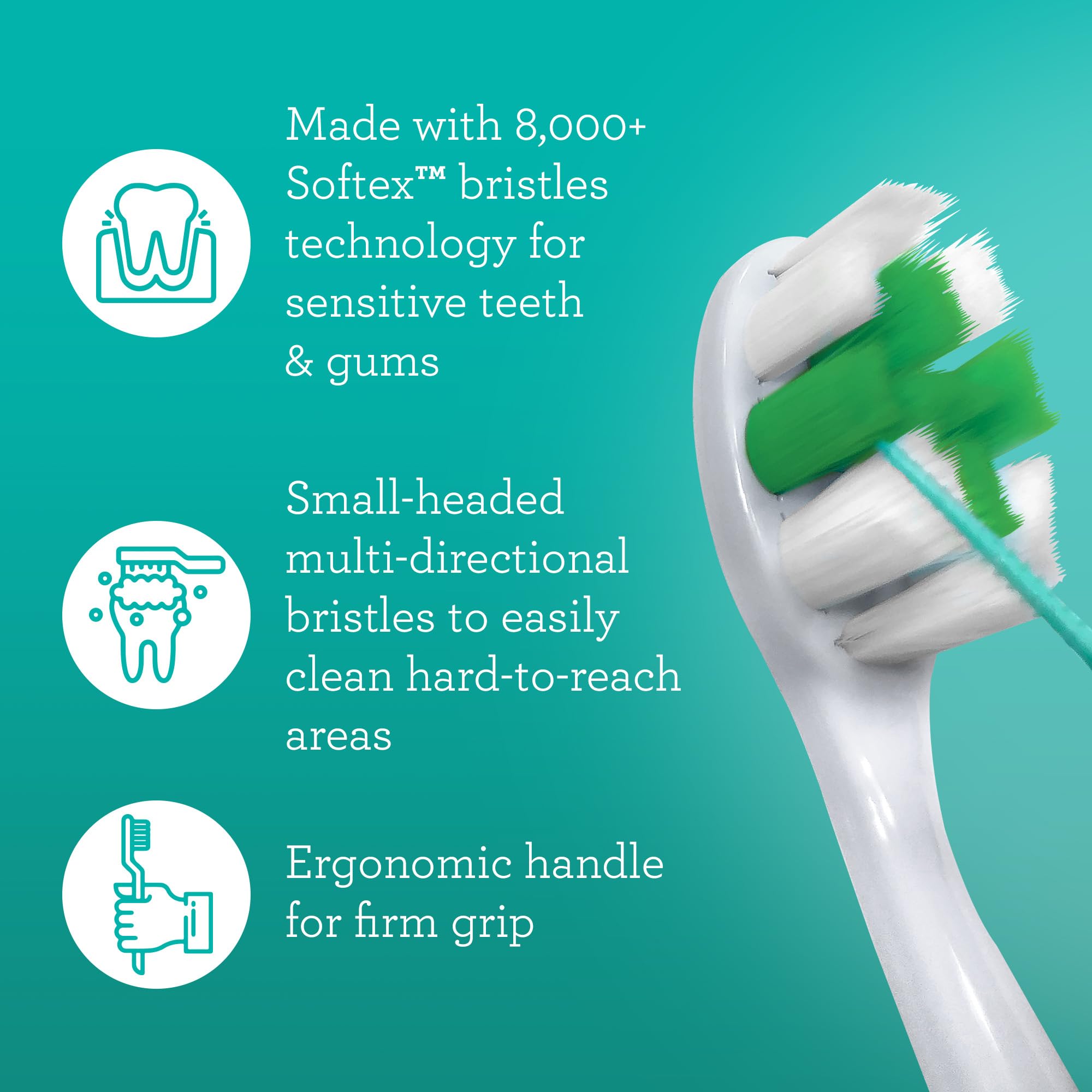 GuruNanda Ultra Soft Toothbrush for Sensitive & Receding Gums - 8000+ Softex Bristles for Gentle Cleaning & Whiter Teeth - 6 Pack - Ideal for Daily Oral Care & Gum Health Maintenance