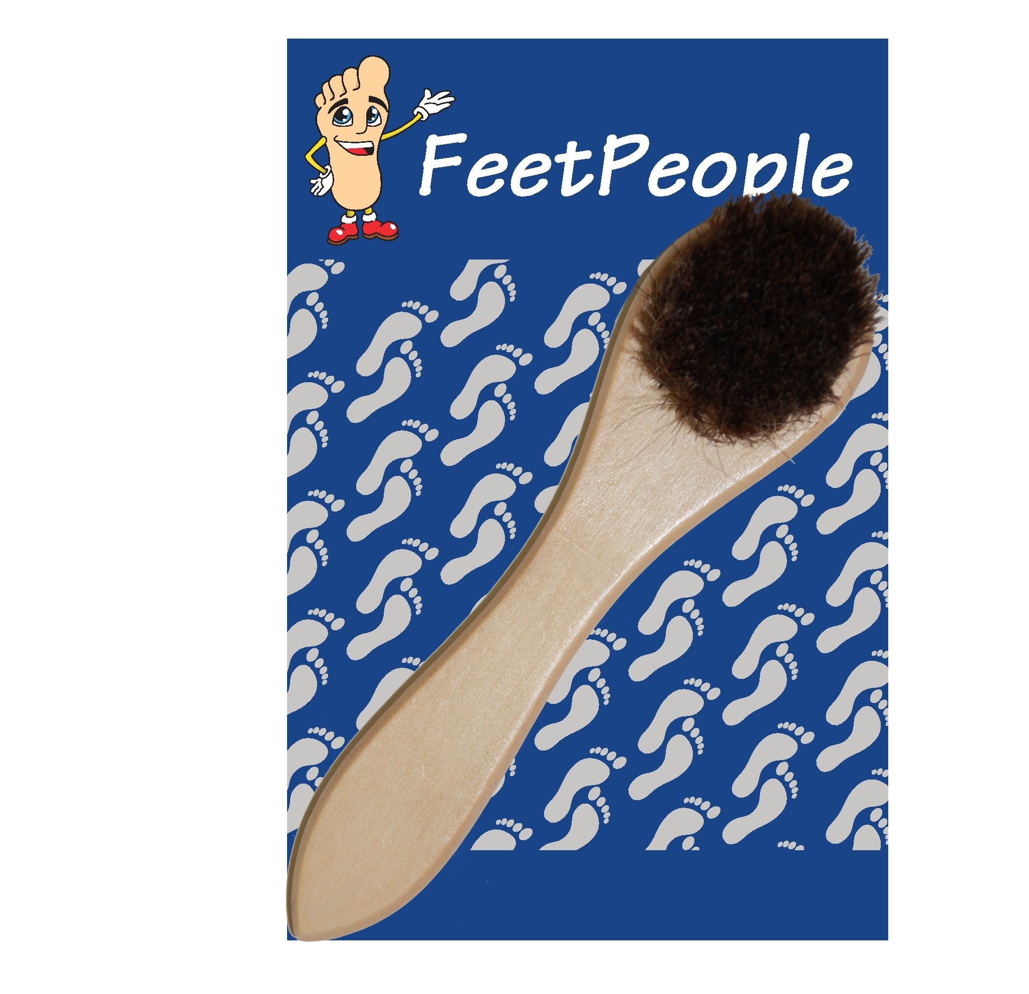 FeetPeople 100% Natural Horsehair Shoe Polish Applicator Brush - Premium Leather Shoe Care & Shining Tool for Men's Dress Shoes, Boots & Leather Accessories