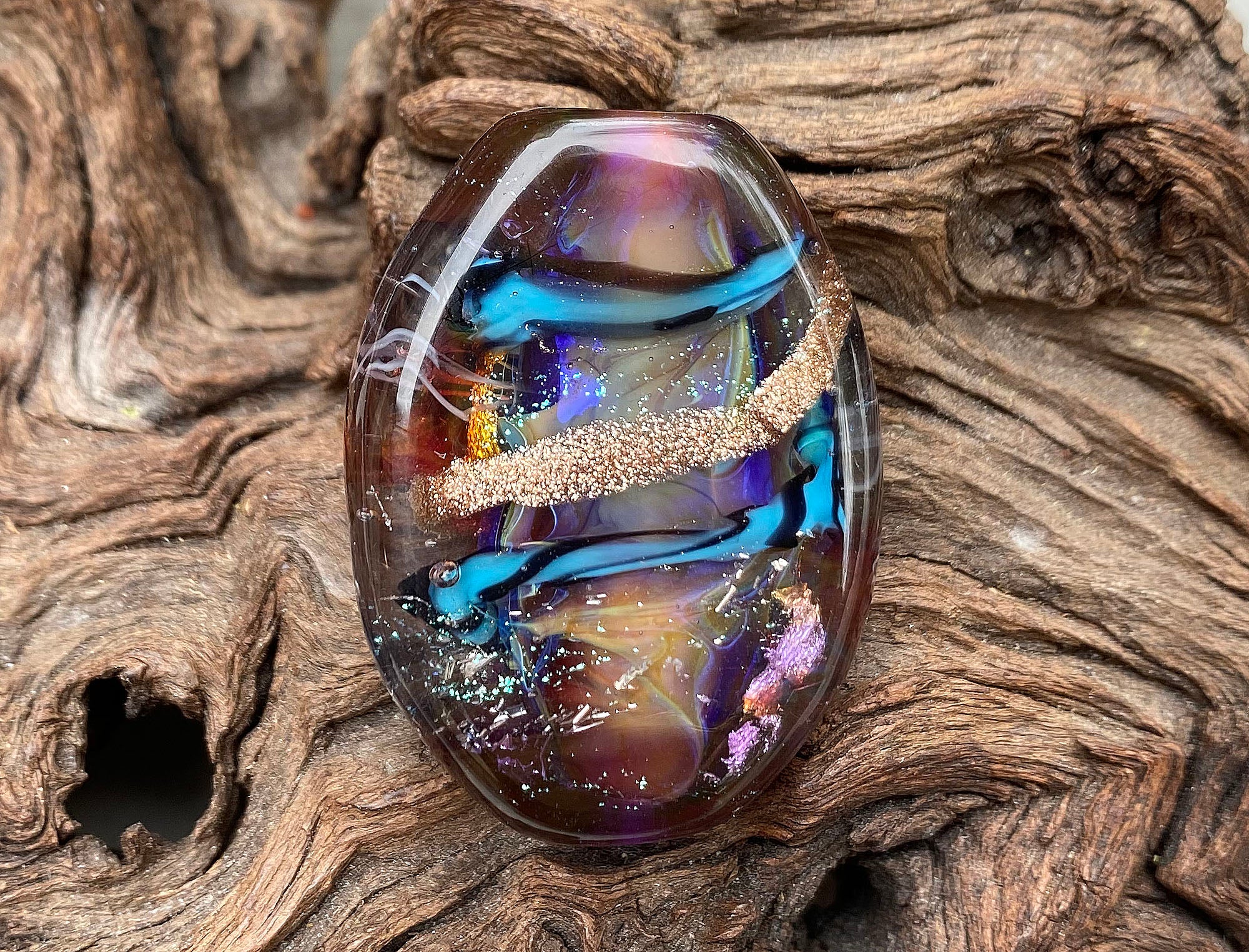 Vibrant Purple Lampwork Glass Focal Bead for Jewelry Making - Handmade SRA Artisan Bead for Necklaces, Bracelets & DIY Craft Projects