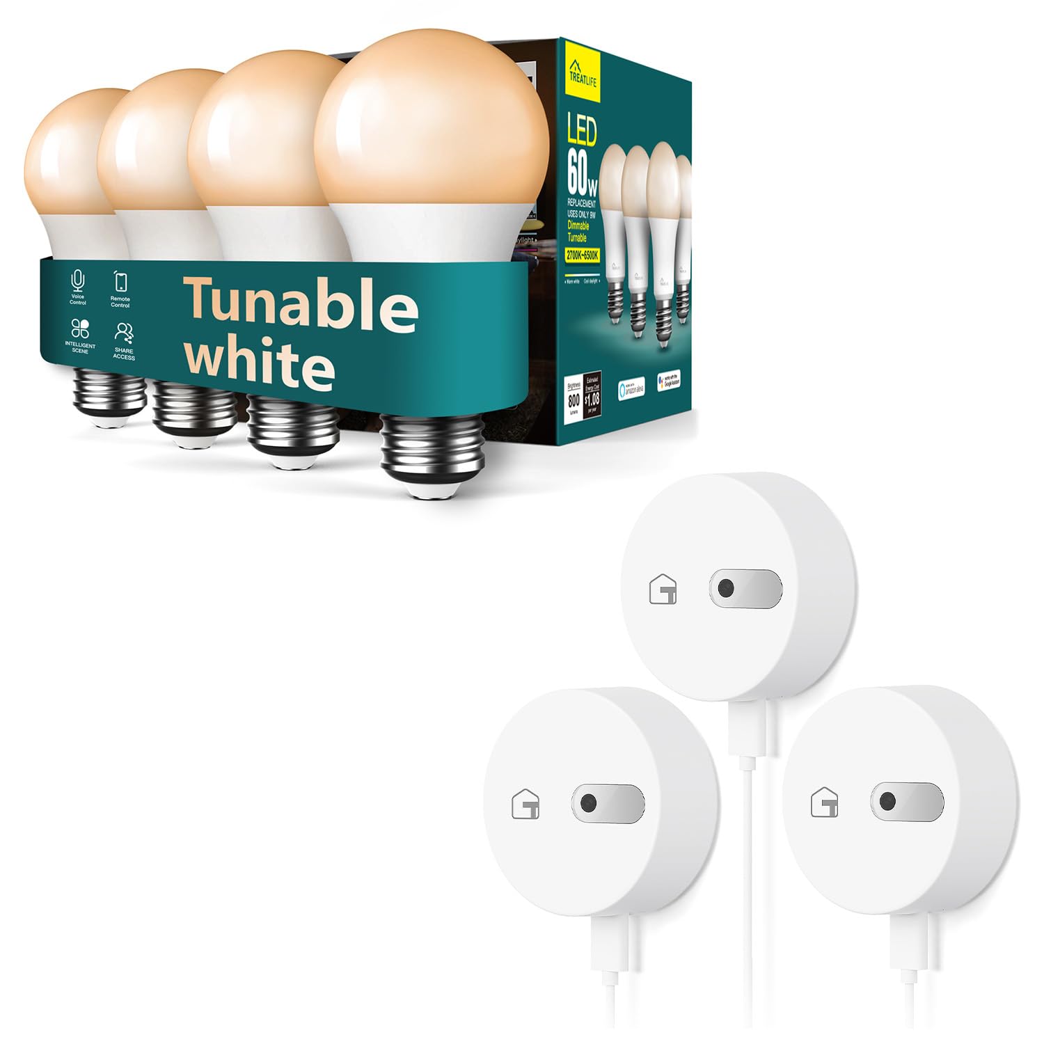 TREATLIFE Smart Human Presence Sensor & Smart LED Bulb Bundle - Home Automation Kit for Motion Detection & Lighting Control in Living Room, Bedroom, or Office