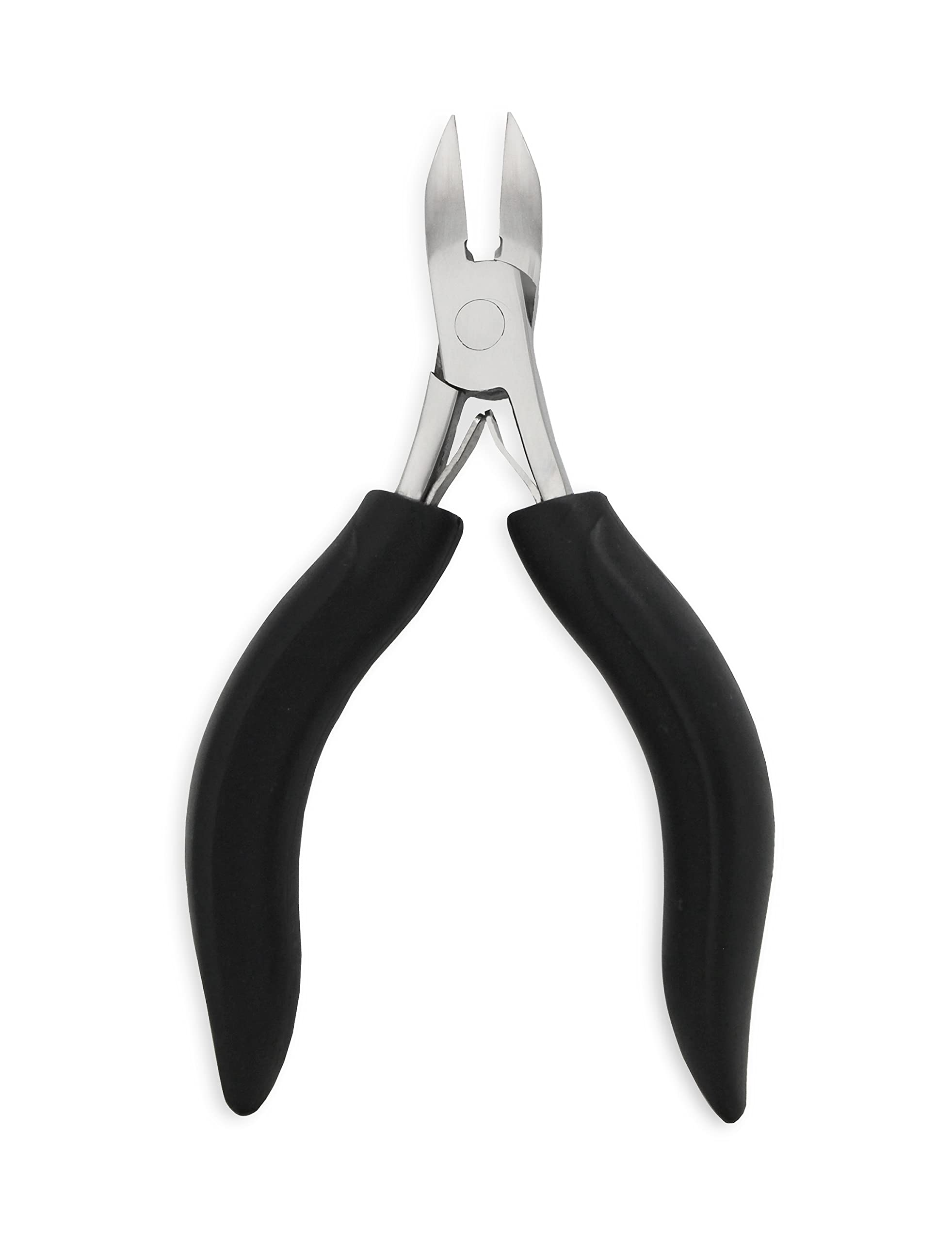 Amazon Basics Toenail Clippers with Comfort Grip - Professional Stainless Steel Nail Clippers for Men & Women - Black - Perfect for Home, Travel & Pedicure Care