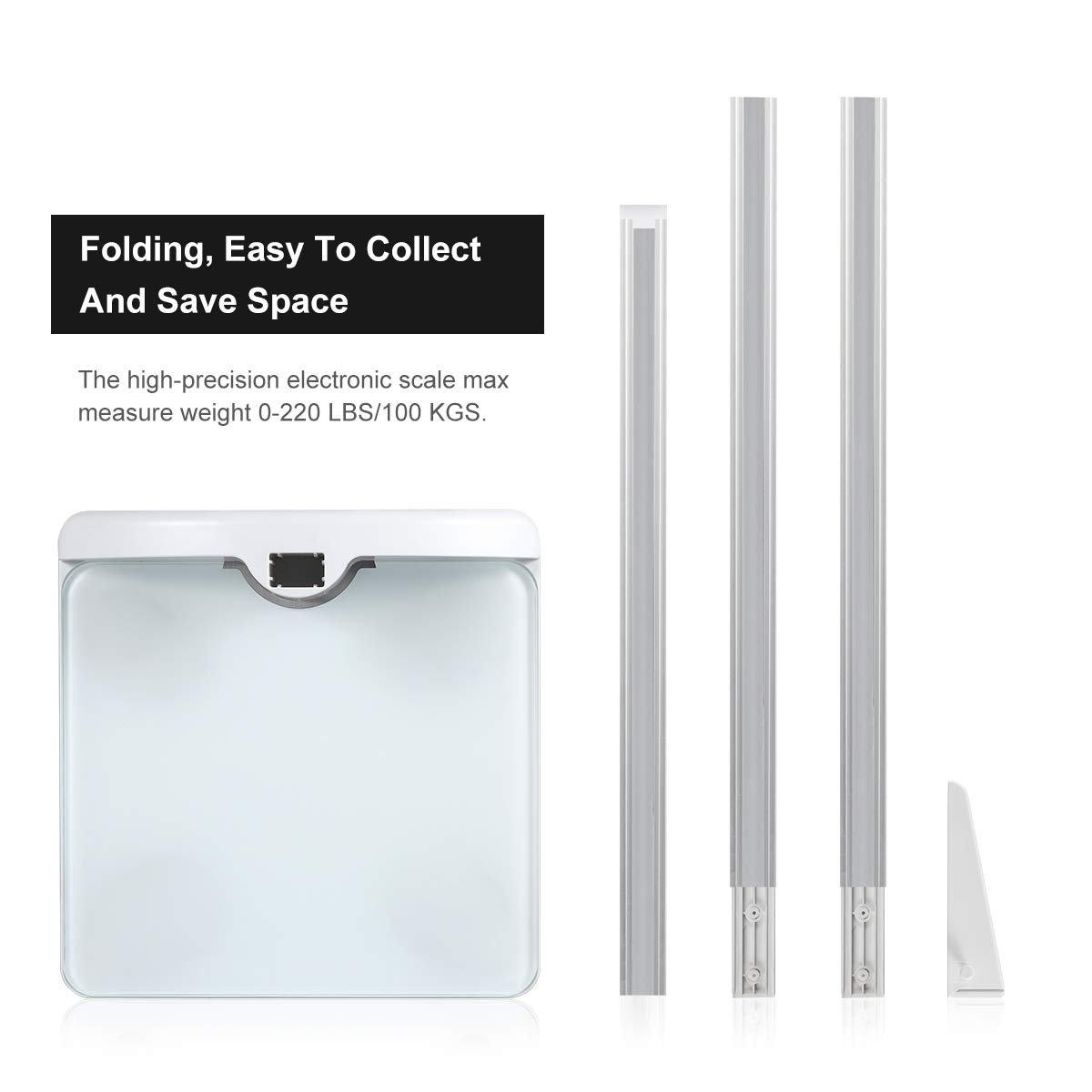 Foldable Portable Stadiometer - 2-in-1 Mechanical Height Rod & Scale for Kids & Adults (Measures up to 79 Inches & 200 lbs) - Perfect for Home, Clinic, and School Growth Tracking