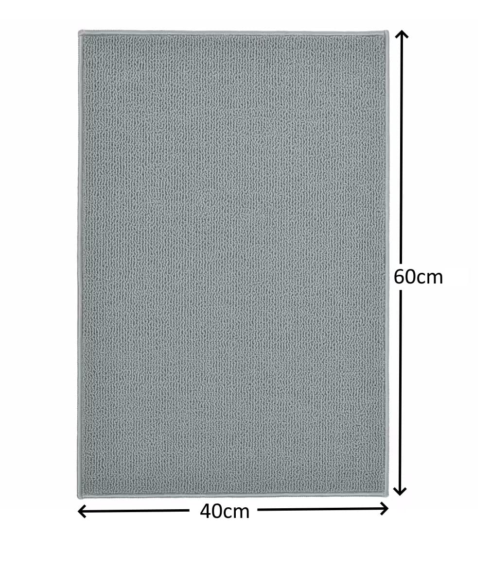 FINTSEN 16x24 Inches Ultra Soft Quick Dry Bath Mat - Non-Slip Shower Rug for Bathroom Floor, Absorbent Memory Foam Bathroom Rug with Anti-Skid Backing, Machine Washable (Grey) - Perfect for Bathroom, Shower, and Vanity Areas