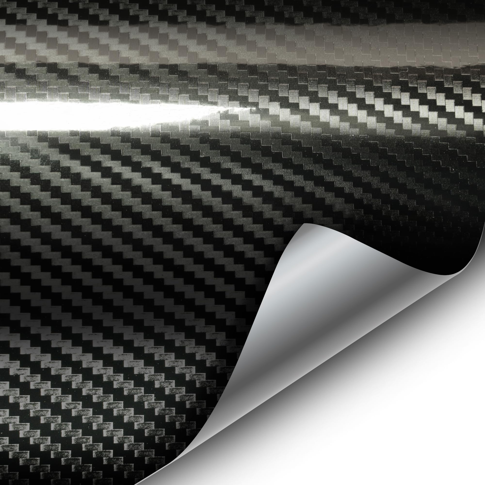 VVIVID Epoxy High Gloss Black Carbon Fiber Vinyl Wrap Film - 8ft x 5ft Self-Adhesive Car Wrap for Automotive, Motorcycle, Boat & DIY Projects - Easy to Install, Bubble Free, No Mess - Perfect for Vehicle Customization & Decoration