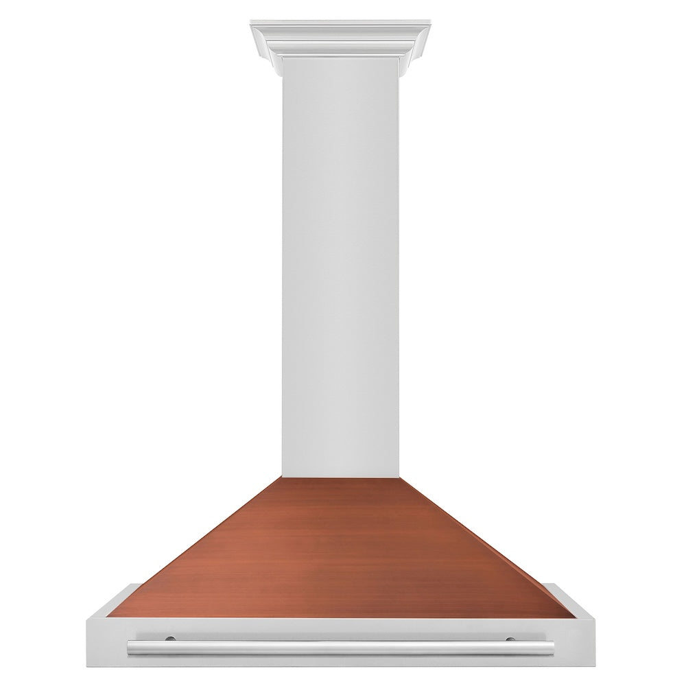 ZLINE 36 Inch Convertible Stainless Steel Range Hood with Copper Shell & Stainless Steel Handle - Powerful Kitchen Ventilation for Gas Stoves & Cooking (KB4STX C 36) - Perfect for Modern Kitchens, Restaurants & Home Chefs